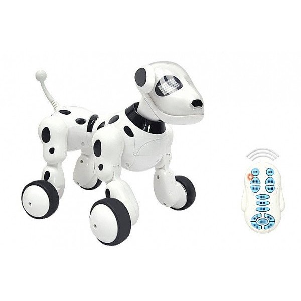 

Собака робот на радиоуправлении Smart Pet 619 Интерактивная игрушка Белый с черным