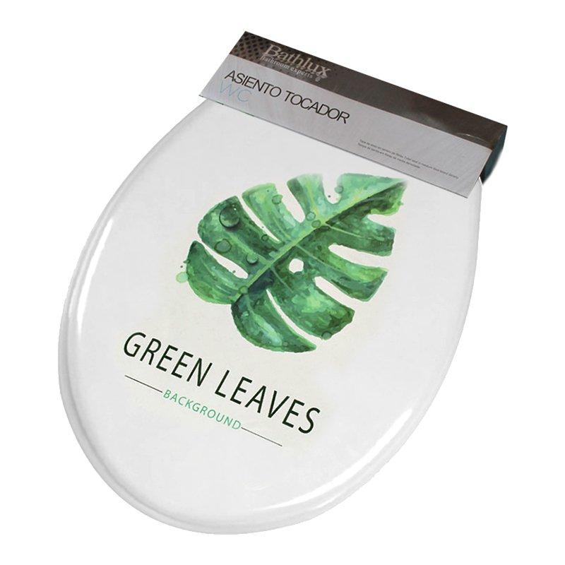 

Сиденье с мягкой крышкой для унитаза Bathlux Green Leaves 50515, унитазная крышка круг для ванны и туалета (F_132610)