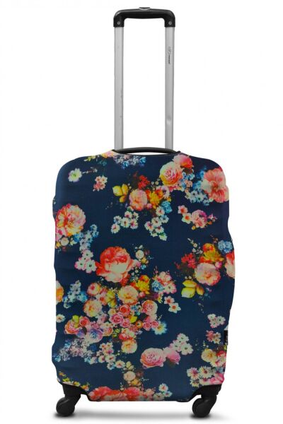 

Защитный чехол для чемодана Coverbag дайвинг цветы на синем