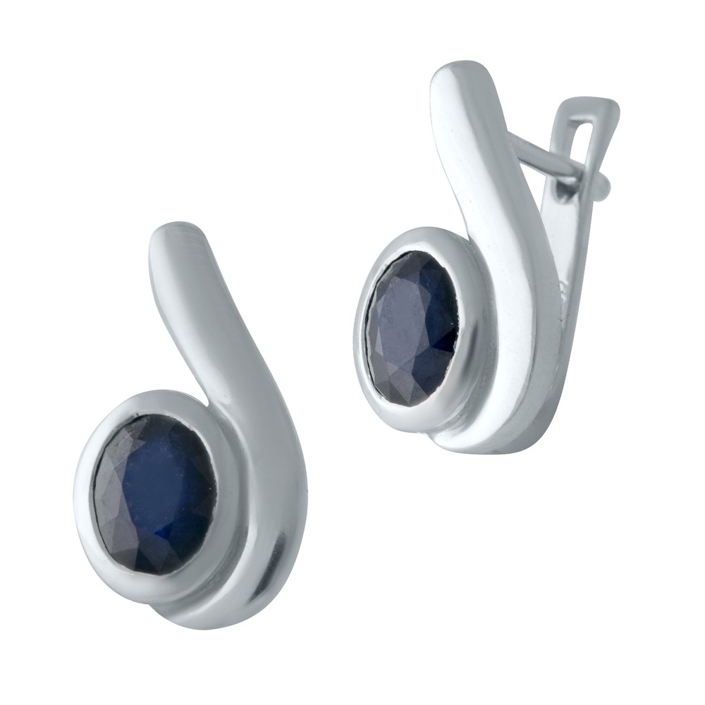 

Серебряные серьги SL с натуральным сапфиром