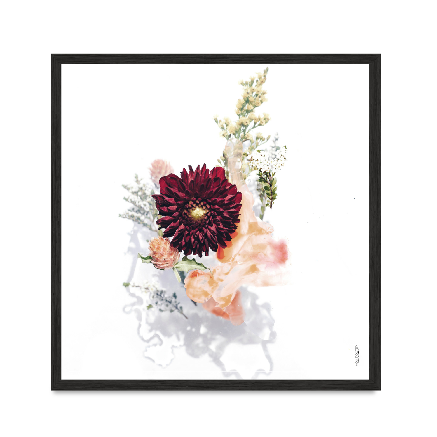 

Постер в рамке MY POSTER с антибликовым стеклом 60х60 см Black "Flowers 03"