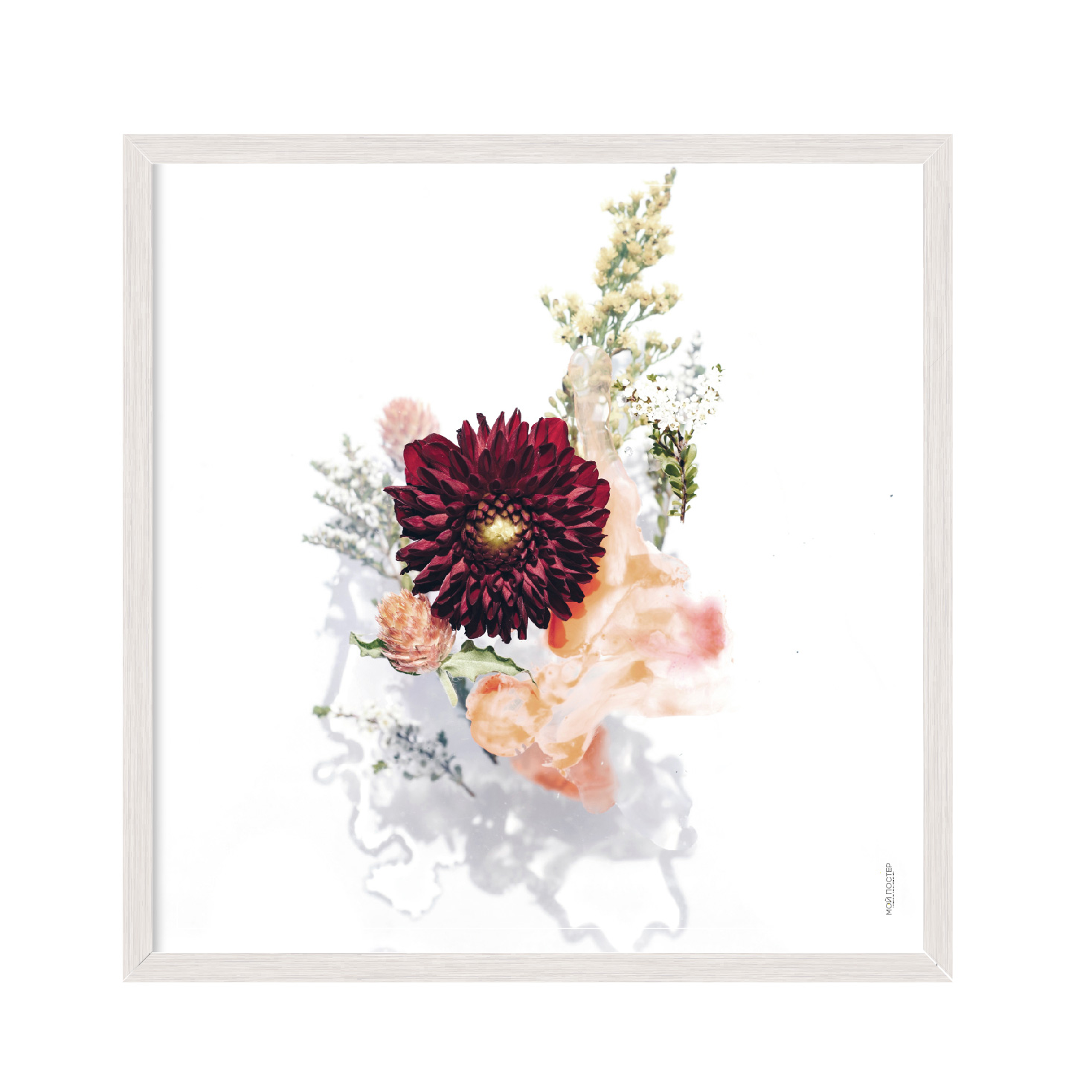 

Постер в рамке MY POSTER с антибликовым стеклом 60х60 см White "Flowers 03"