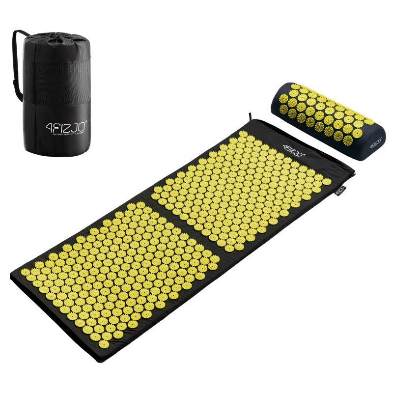 

Коврик акупунктурный с валиком 4Fizjo Аппликатор Кузнецова Black/Yellow 128x48 см, код: 4FJ0087