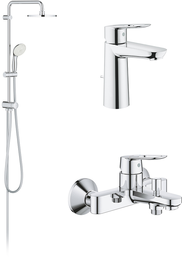 

Набор смесителей GROHE BauLoop 123214TM (23762000+23603000+27389002)