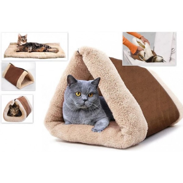 

Домик - туннель подстилка для котов и собак Kitty Shack коврик для животных