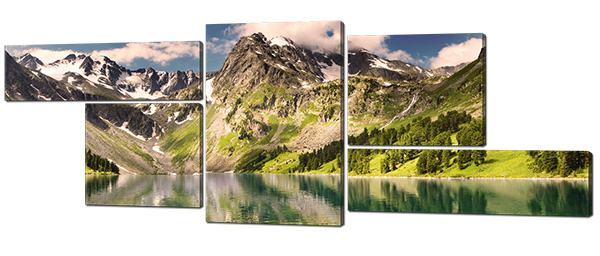 

Модульная картина Interno Холст Горы и озеро 184х69см