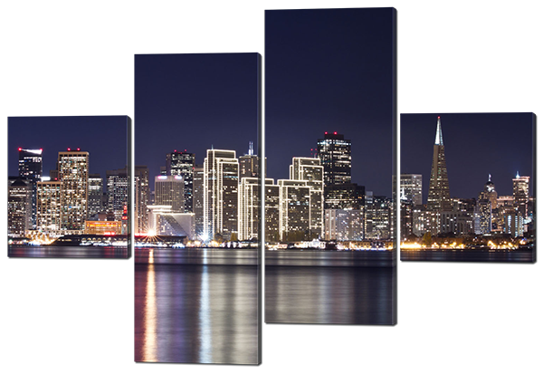 

Модульная картина Interno Холст Ночной город 106х71см