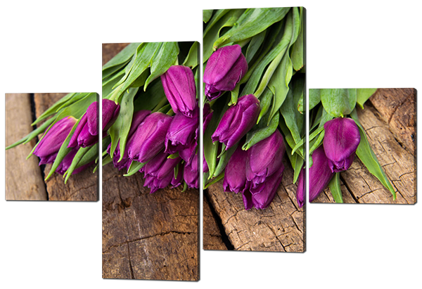 

Модульная картина Interno Холст Сиреневые тюльпаны 126х85см (R449М)