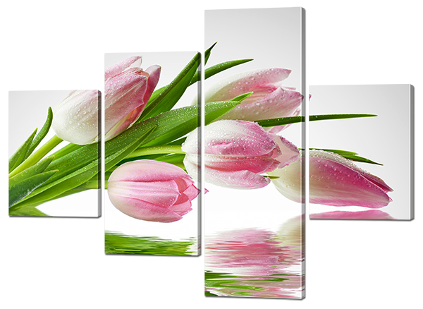 

Модульная картина Interno Эко кожа Отражение тюльппан 126x94см