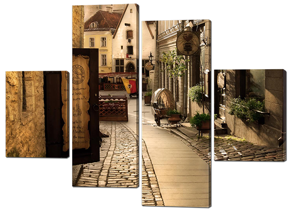 

Модульная картина Interno Холст Улица Европы 166x123см