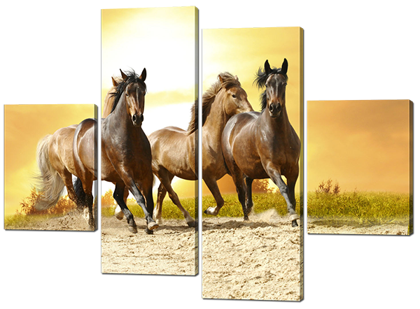 

Модульная картина Interno Эко кожа Кони 126x93см (A526М)