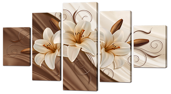 

Модульная картина Interno Эко кожа Шелк и лилии 108х60см (А879S)