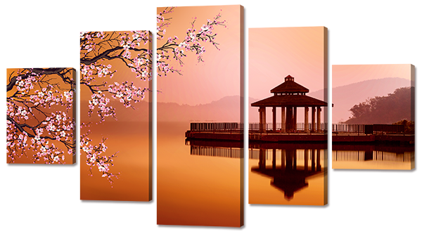 

Модульная картина Interno Эко кожа Вечернее озеро 158х90см (А762XL)