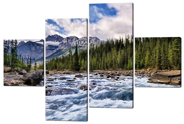 

Модульная картина Interno Эко кожа Горная река 146х100см