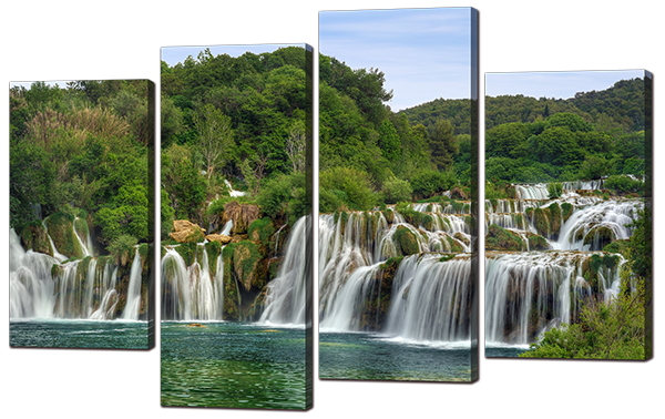 

Модульная картина Interno Эко кожа Водопад леса 94x59см