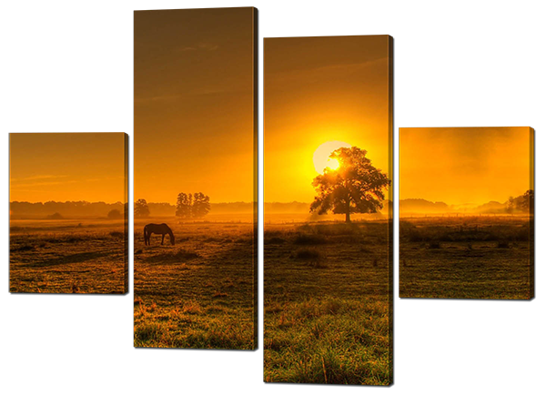 

Модульная картина Interno Эко кожа Золотой закат 126х93см (А305M)