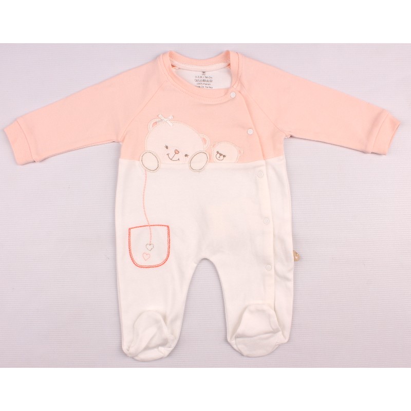 

Комбинезон для девочки BIBABY 60055 62 см кремовый/персиковый (409641)