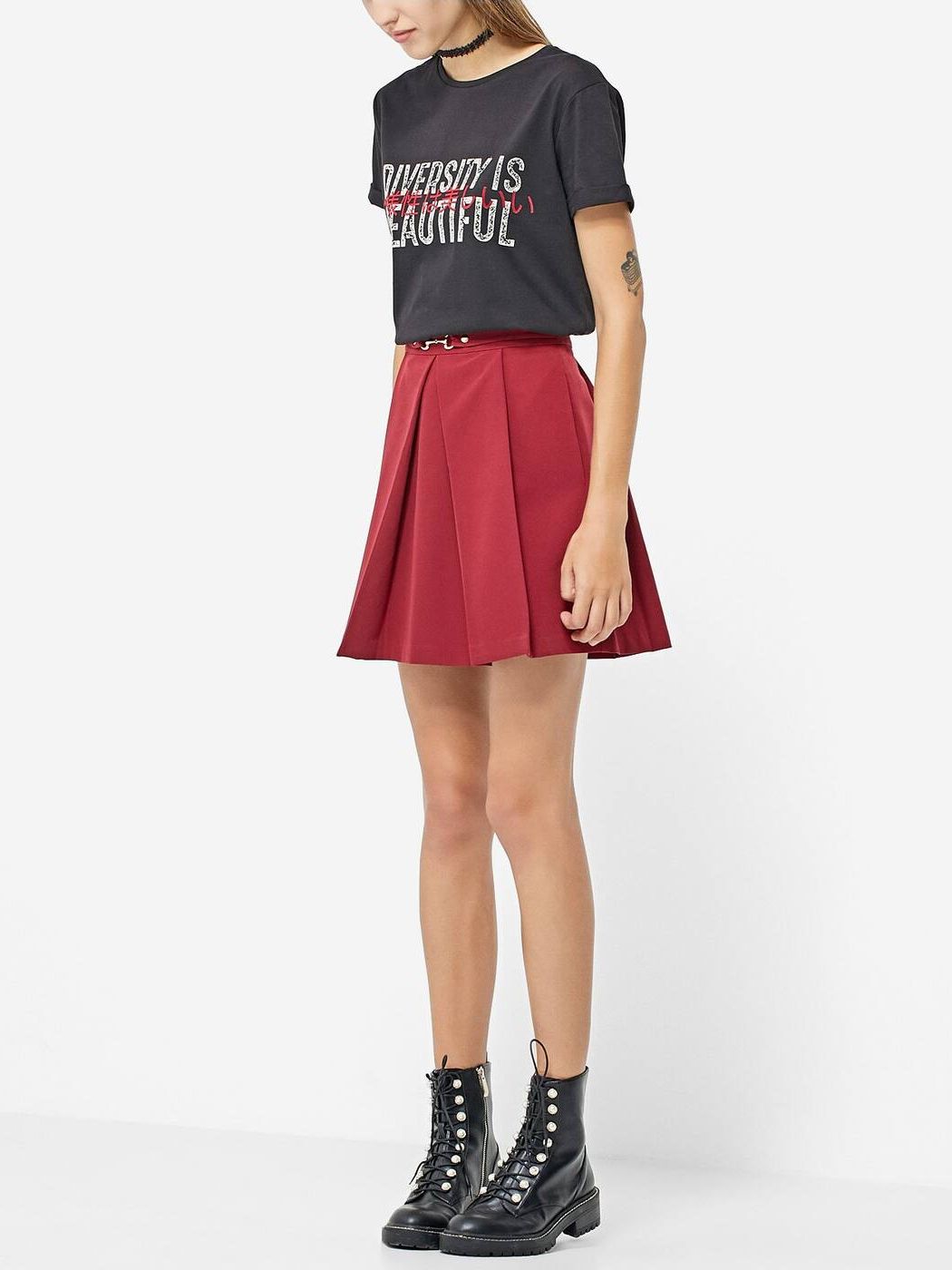 

Юбка Stradivarius 04707434660 34 Бордовая