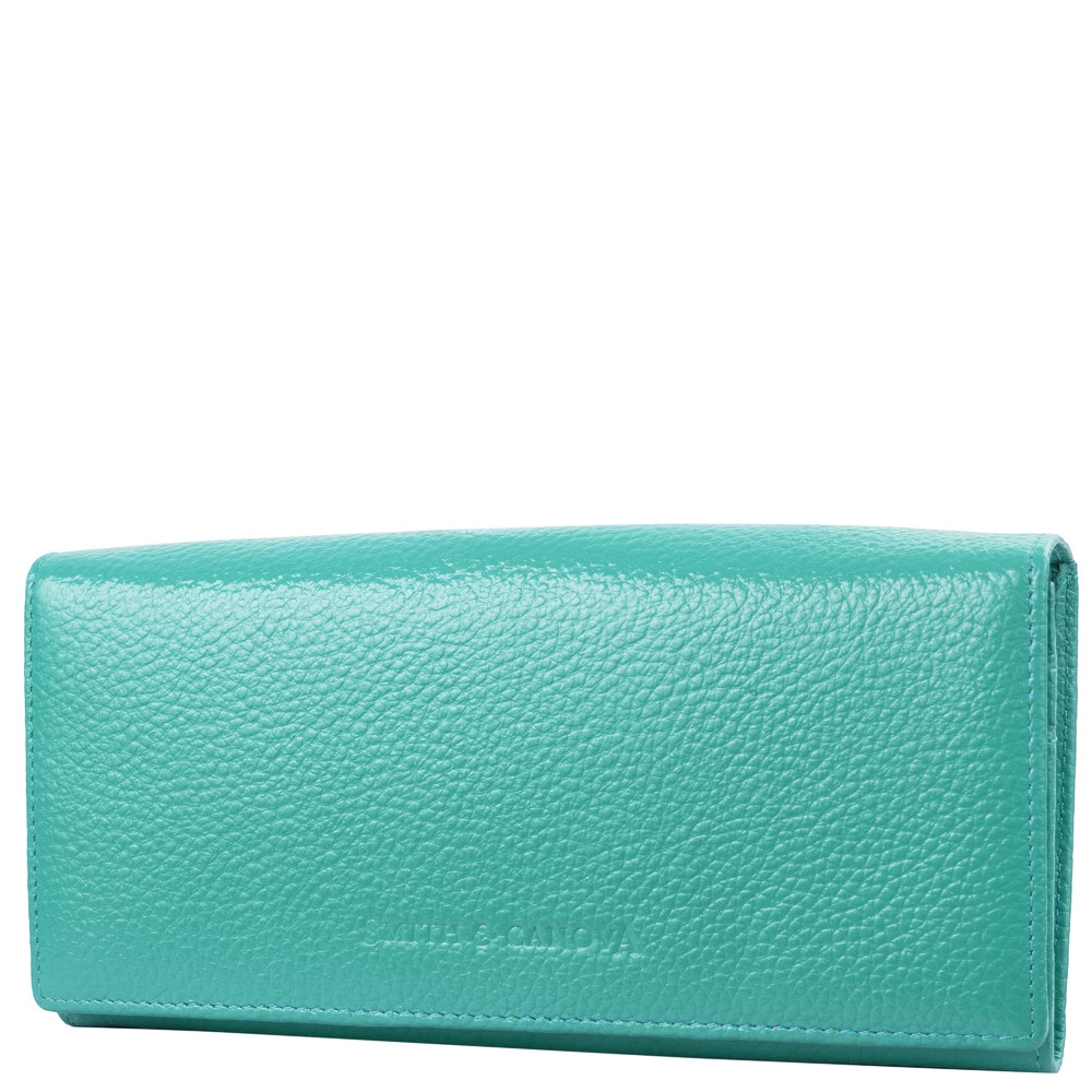 

Женский кожаный кошелек (FUL-28609-peacock) Smith&Canova 20х10х2 см Бирюзовый 000131438