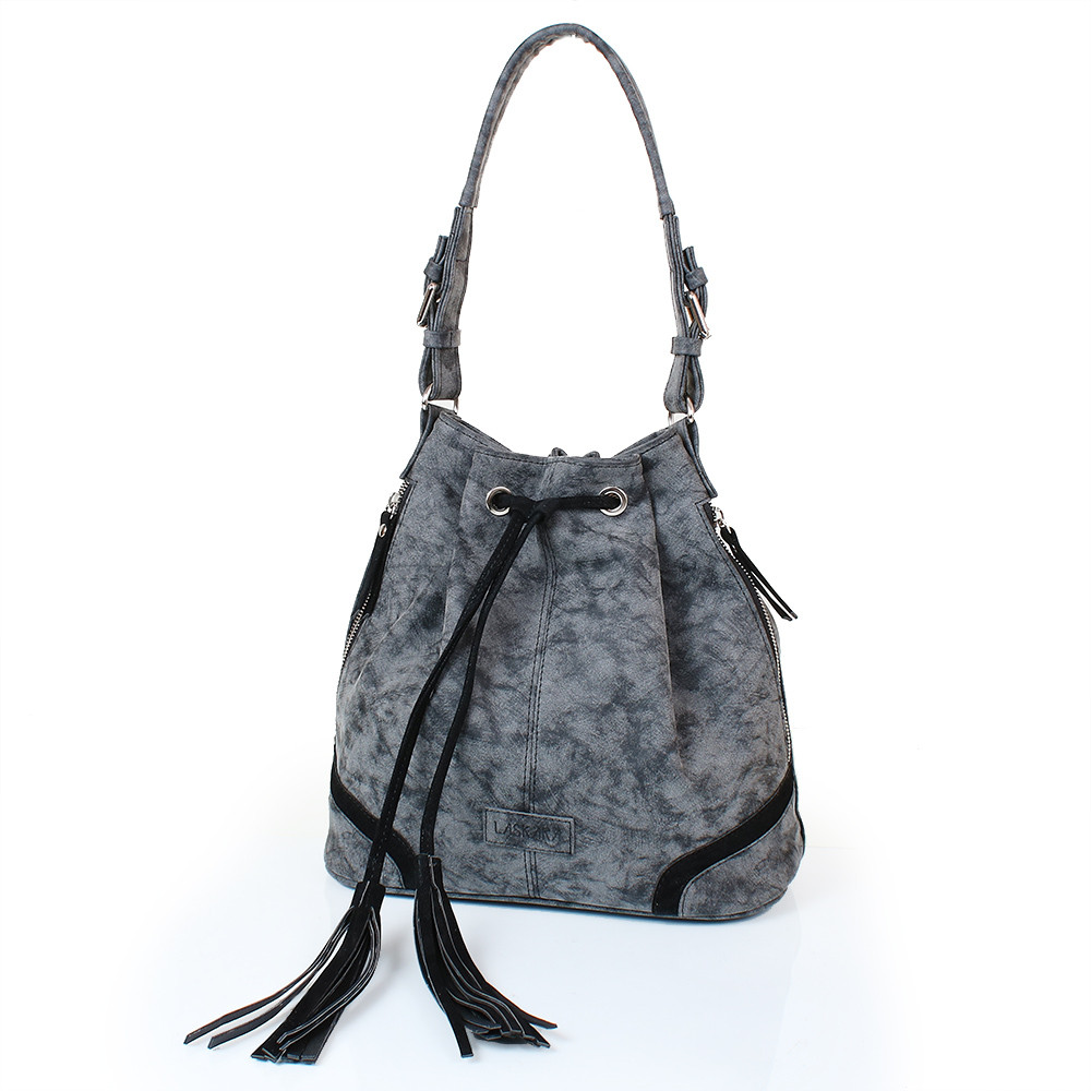 

Женская сумка-хобо (LK10194-black) Laskara 30х27х15 см Серый 000132765