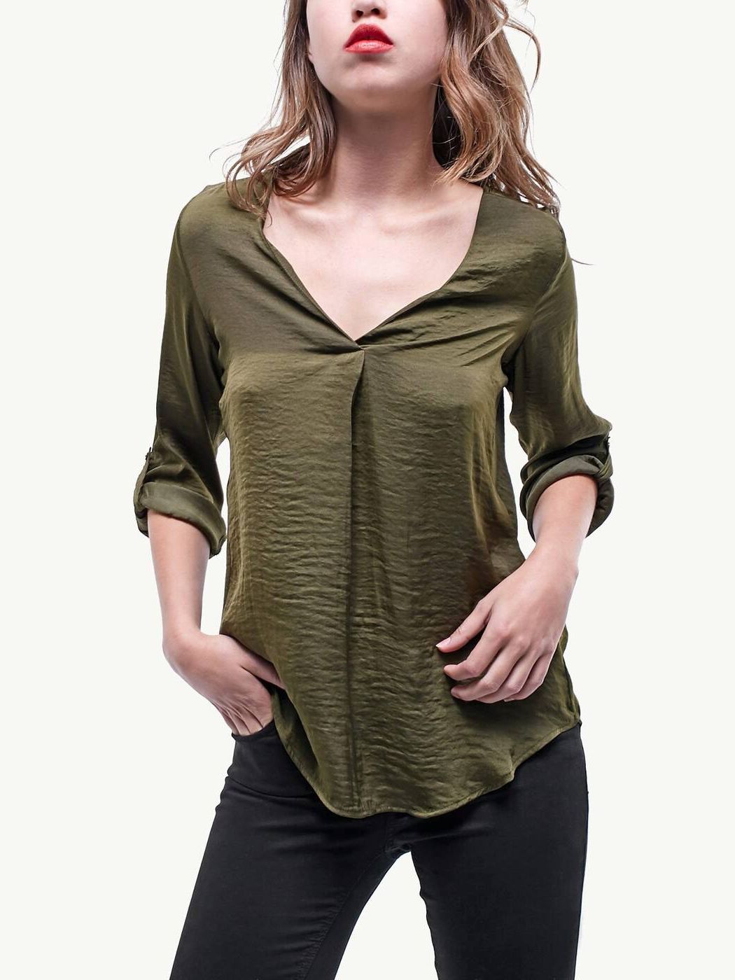 

Блузка Stradivarius 06021224551 M Хаки