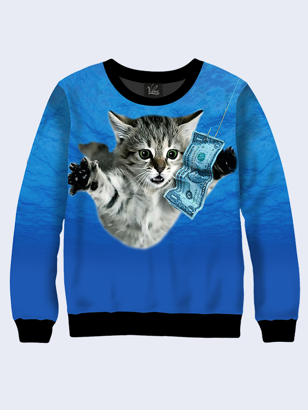

Женский свитшот Кот и доллар (9581) Vilno XL (50) 000135799