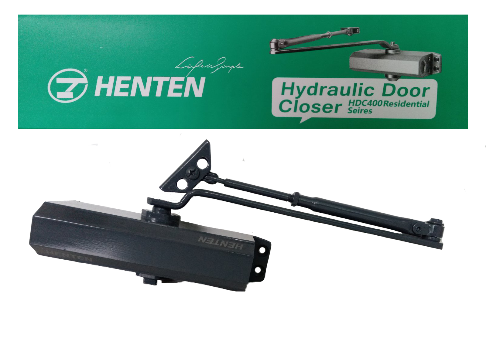 

Доводчик для дверей HENTEN HDC-420 серый Крептрейд EN4 1 шт