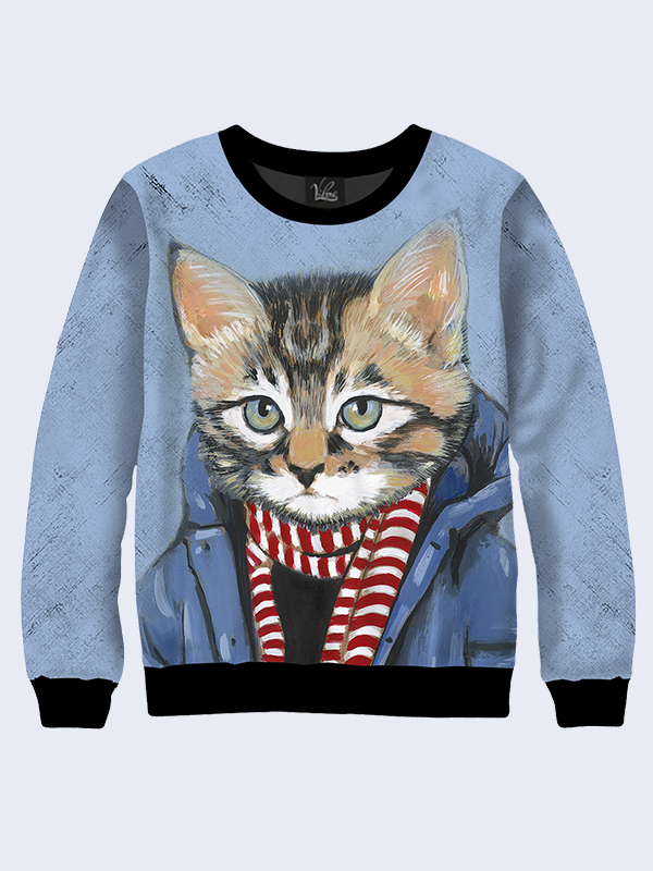 

Женский свитшот Котик в шарфе (9533) Vilno XL (50) 000135950