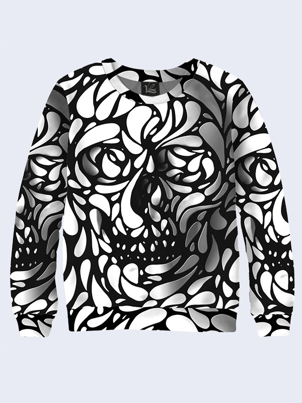 

Мужской свитшот Black and white skull (2894) Vilno S 000137515