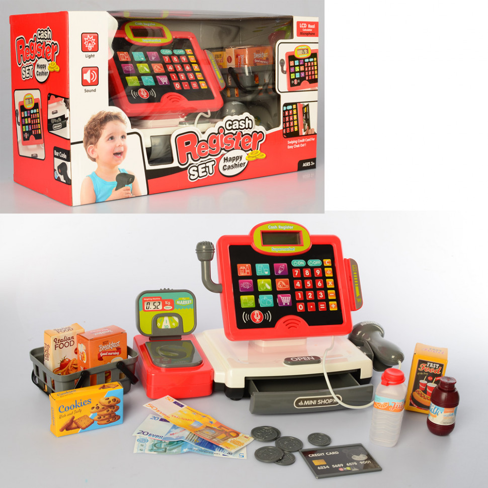 

Игровой кассовый аппарат с микрофоном Bambi продукты в наборе (35578B)