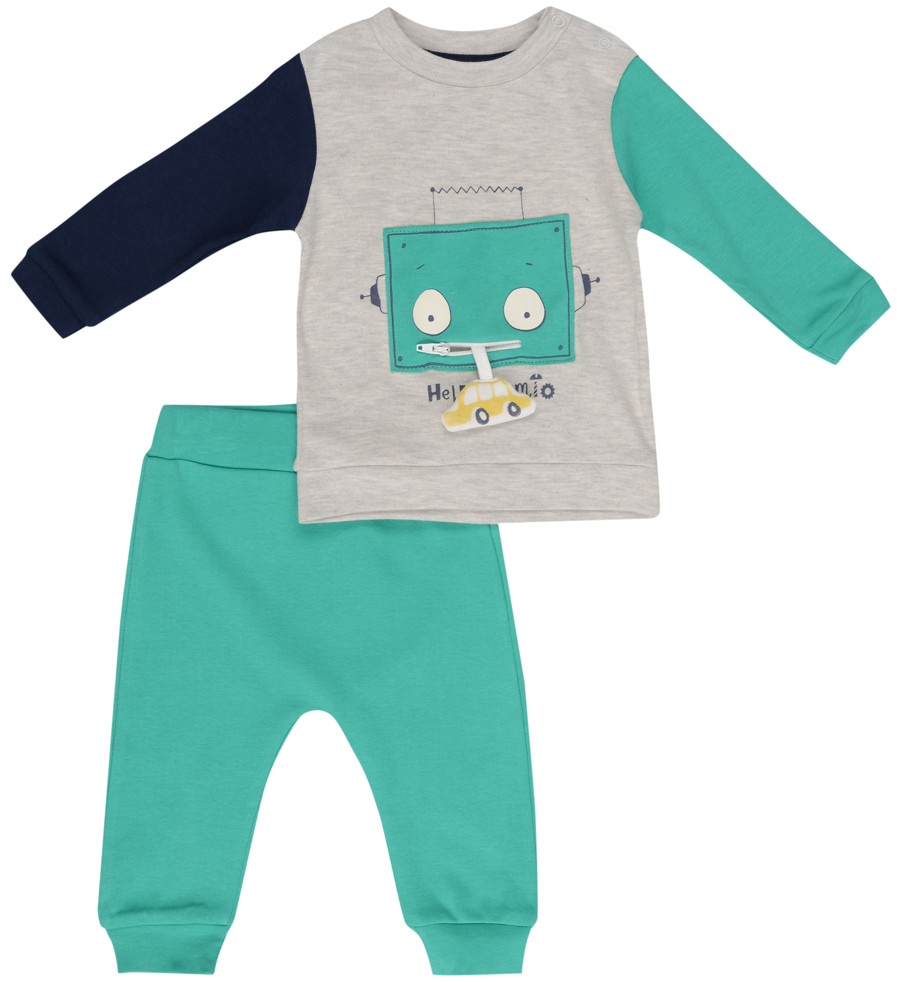 

Костюм (свитшот + штаны) Mymio Baby MYO1670 62 см Бирюзовый с серым