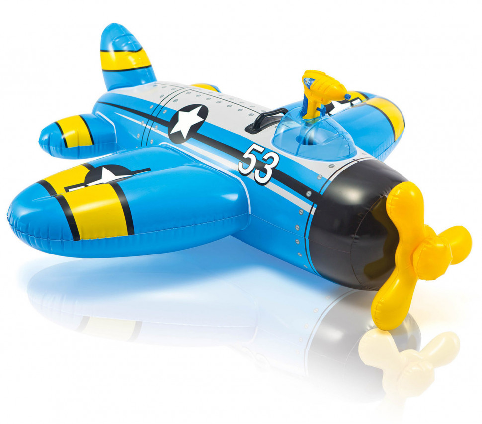 

Надувной плотик Intex 57537 Самолетик с водным пистолетом (Плотик 57537(Blue) Синий самолет, с вод.пистолетом, 132-130см )
