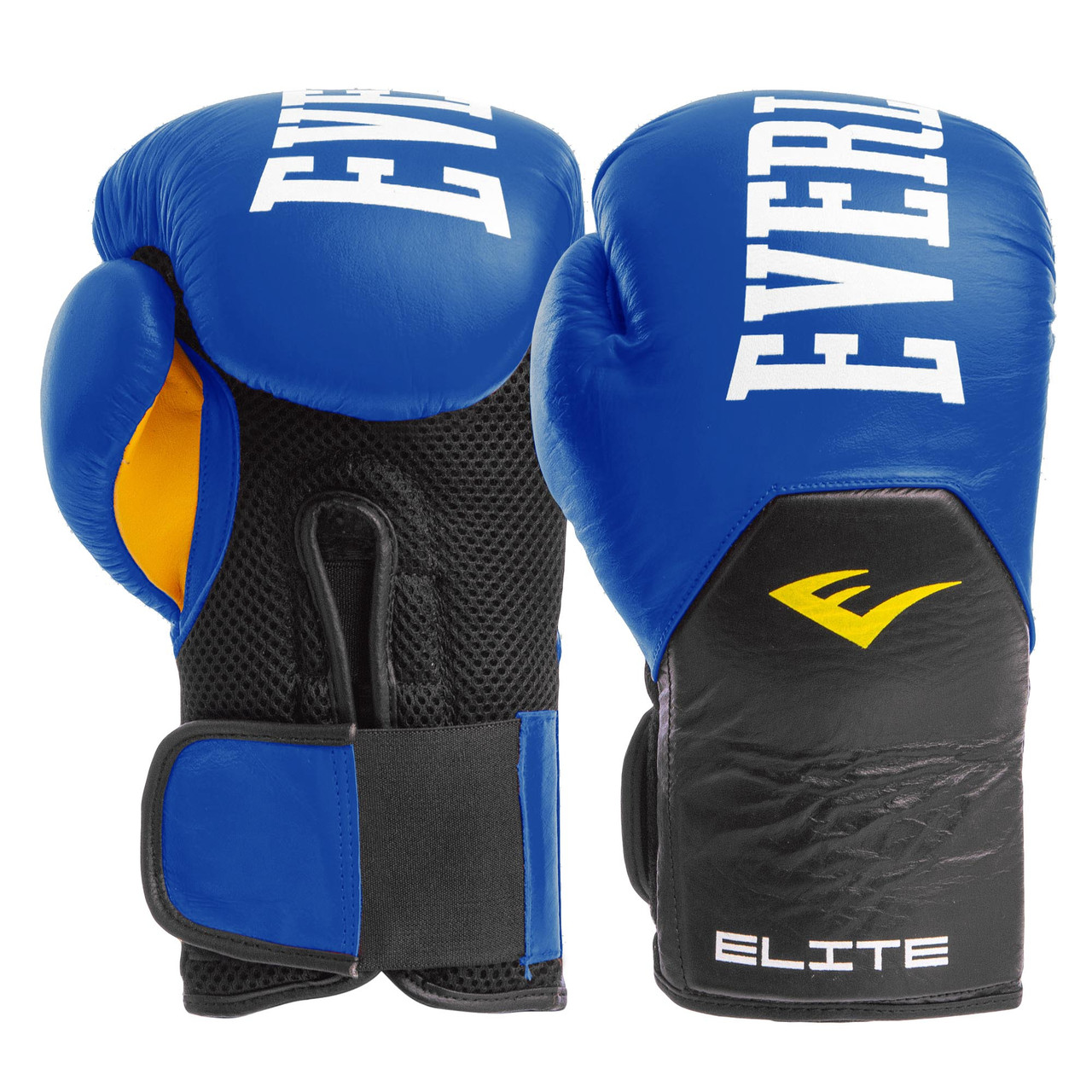

Боксерские перчатки кожаные EVERLAST ELITE Натуральная кожа На липучке Синий-черный (СПО MA-6757) 10 унций