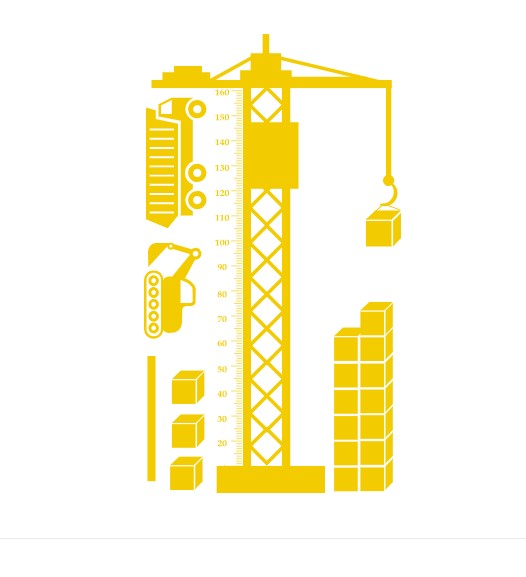 

Интерьерная виниловая наклейка ростомер IdeaClock Crane 105х185 см Светло-желтый(39369-46-5)