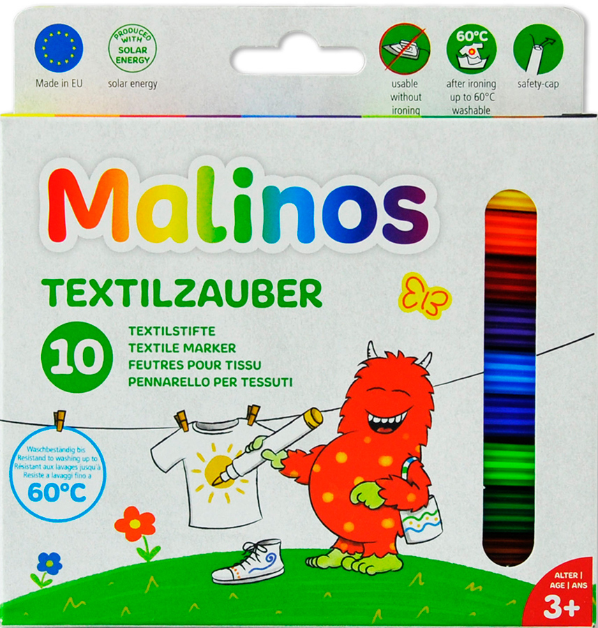 

Фломастеры текстильные Malinos Textil 10 шт (MA-300010) (4260189064163)