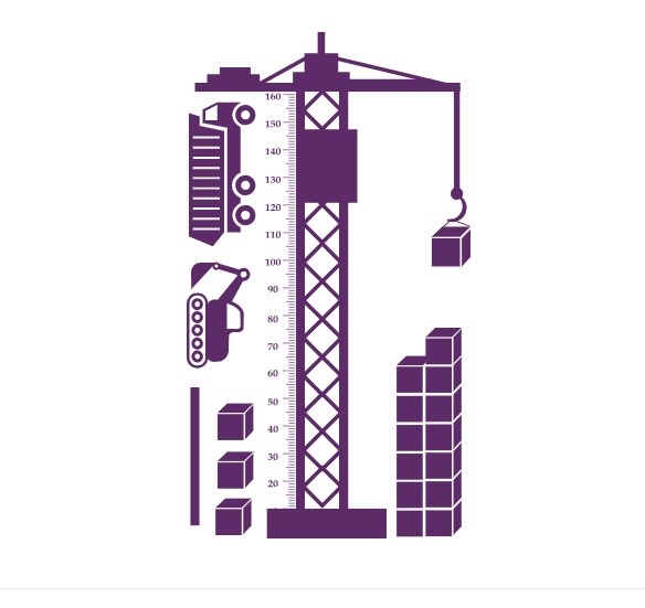 

Интерьерная виниловая наклейка ростомер IdeaClock Crane 105х185 см Фиолетовый(39369-46-16)