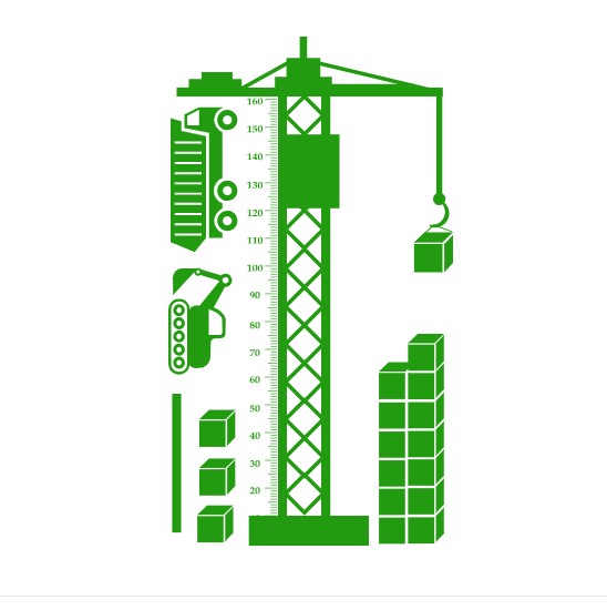 

Интерьерная виниловая наклейка ростомер IdeaClock Crane 105х185 см Желто-зеленый(39369-46-43)
