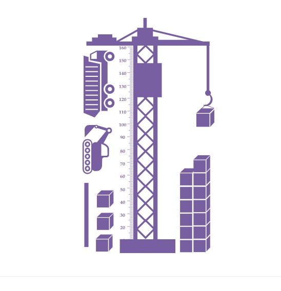 

Интерьерная виниловая наклейка ростомер IdeaClock Crane 105х185 см Лавандовый(39369-46-17)