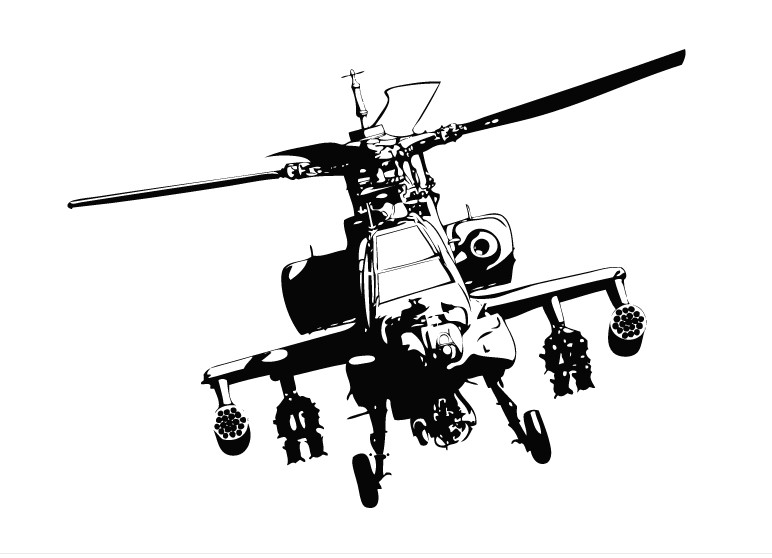

Виниловая наклейка для декора IdeaClock Helicopter 120х90 см Черный(58797-462-59)