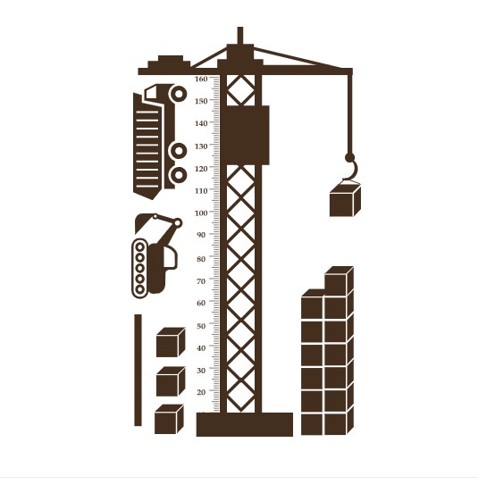 

Интерьерная виниловая наклейка ростомер IdeaClock Crane 105х185 см Коричневый(39369-46-45)