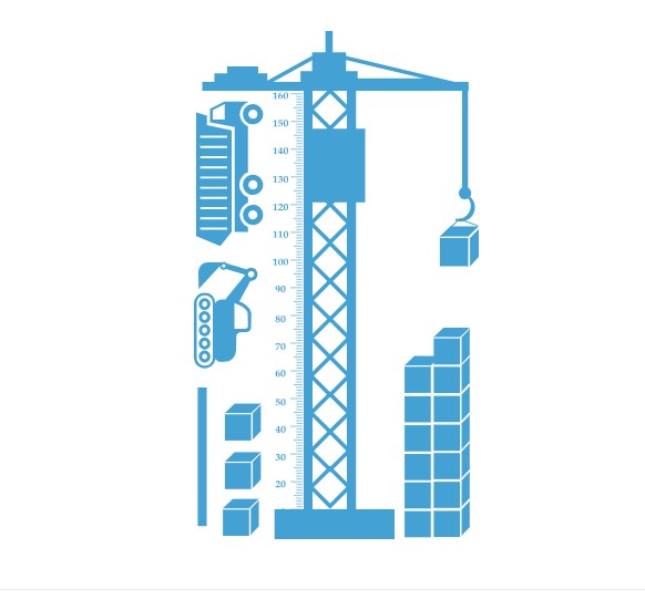 

Интерьерная виниловая наклейка ростомер IdeaClock Crane 105х185 см Светло-голубой(39369-46-34)