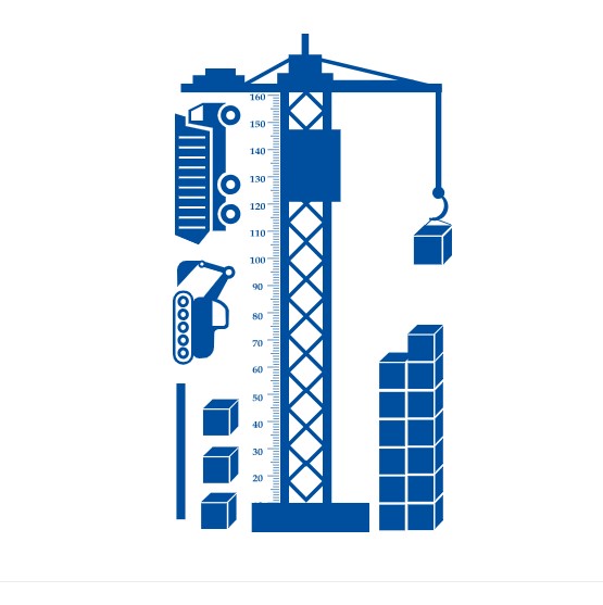 

Интерьерная виниловая наклейка ростомер IdeaClock Crane 105х185 см Генциановый(39369-46-30)