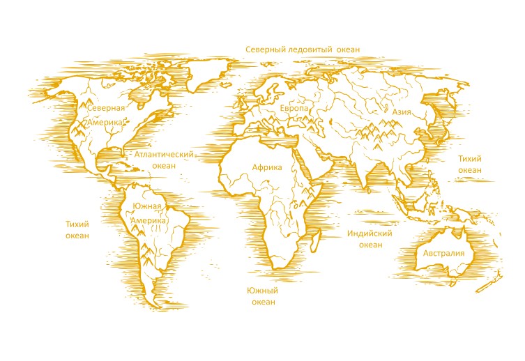 

Виниловая наклейка для интерьера IdeaClock Map, retro 170х96 см Ярко-желтый(31253255-46-3)