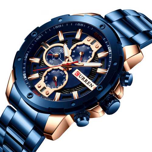 

Мужские наручные часы 8336 Blue-Cuprum Curren 49 мм Синий