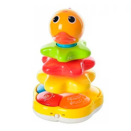 

Пирамидка для детей 34492R музыкальная уточка 3 кольца высота 25 см A-Toys (34492R)