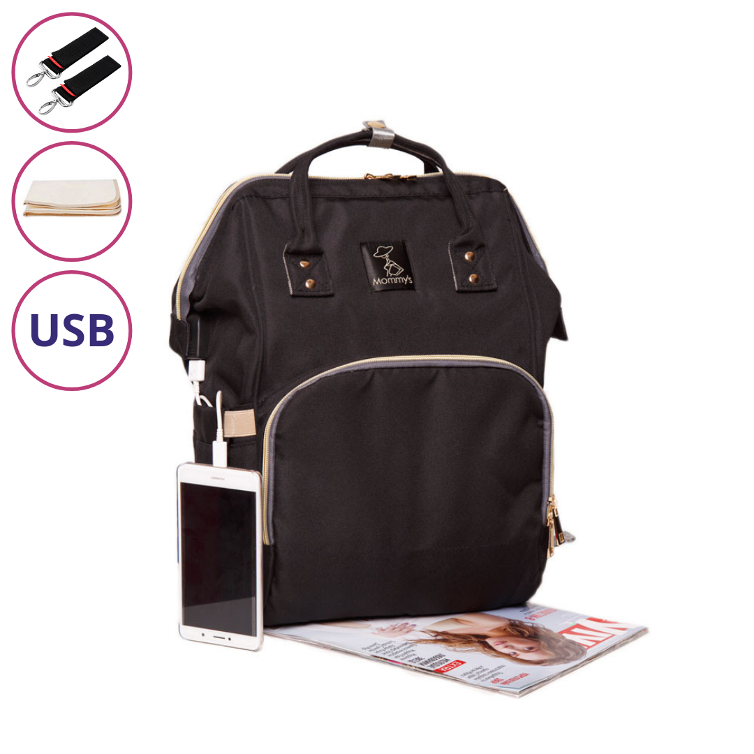 

Сумка-рюкзак для мам с USB Mommy's Urban Мятная 18 л