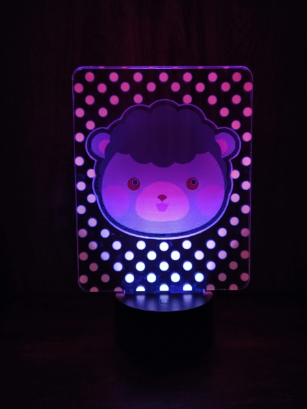 

3D светильник-ночник «Овечка 2» CreativeLamps Увеличенная пластина (c пультом ДУ) (1108)