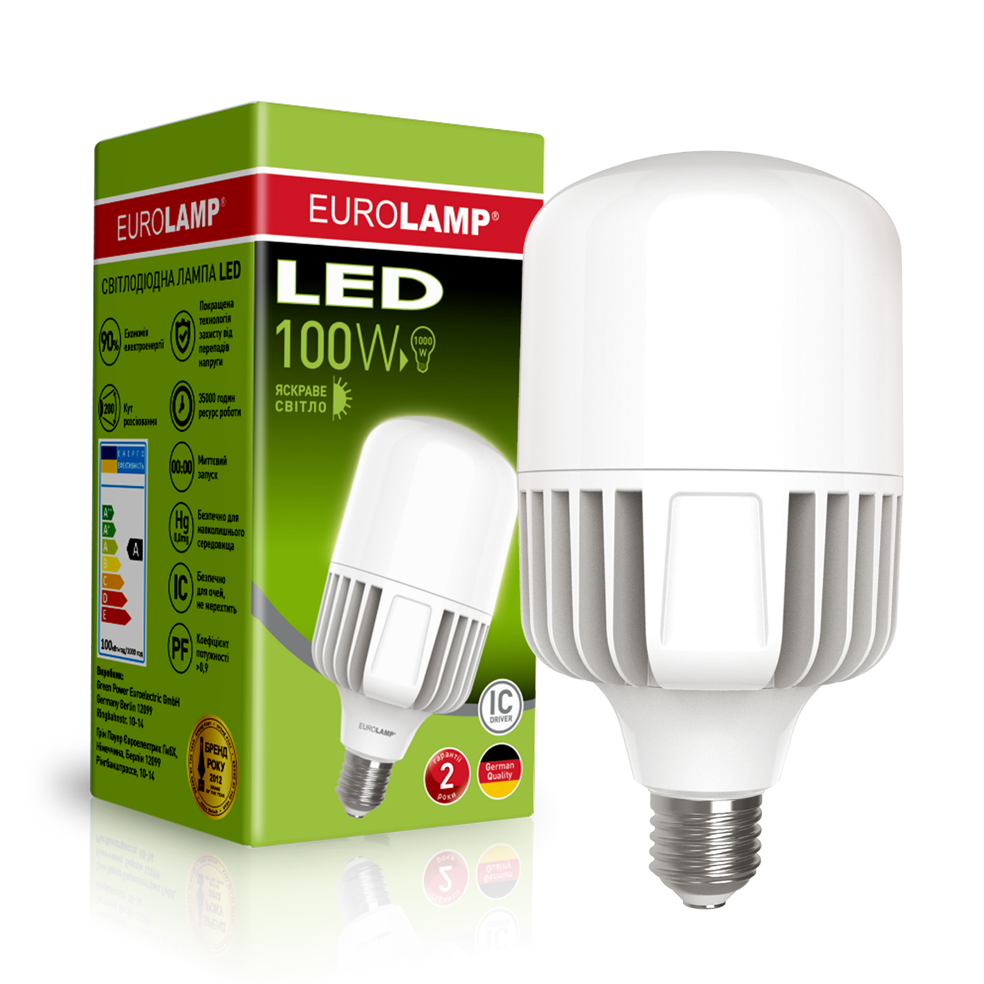 

Светодиодная лампа (LED) Eurolamp 100W Е40 6500K (LED-HP-100405)