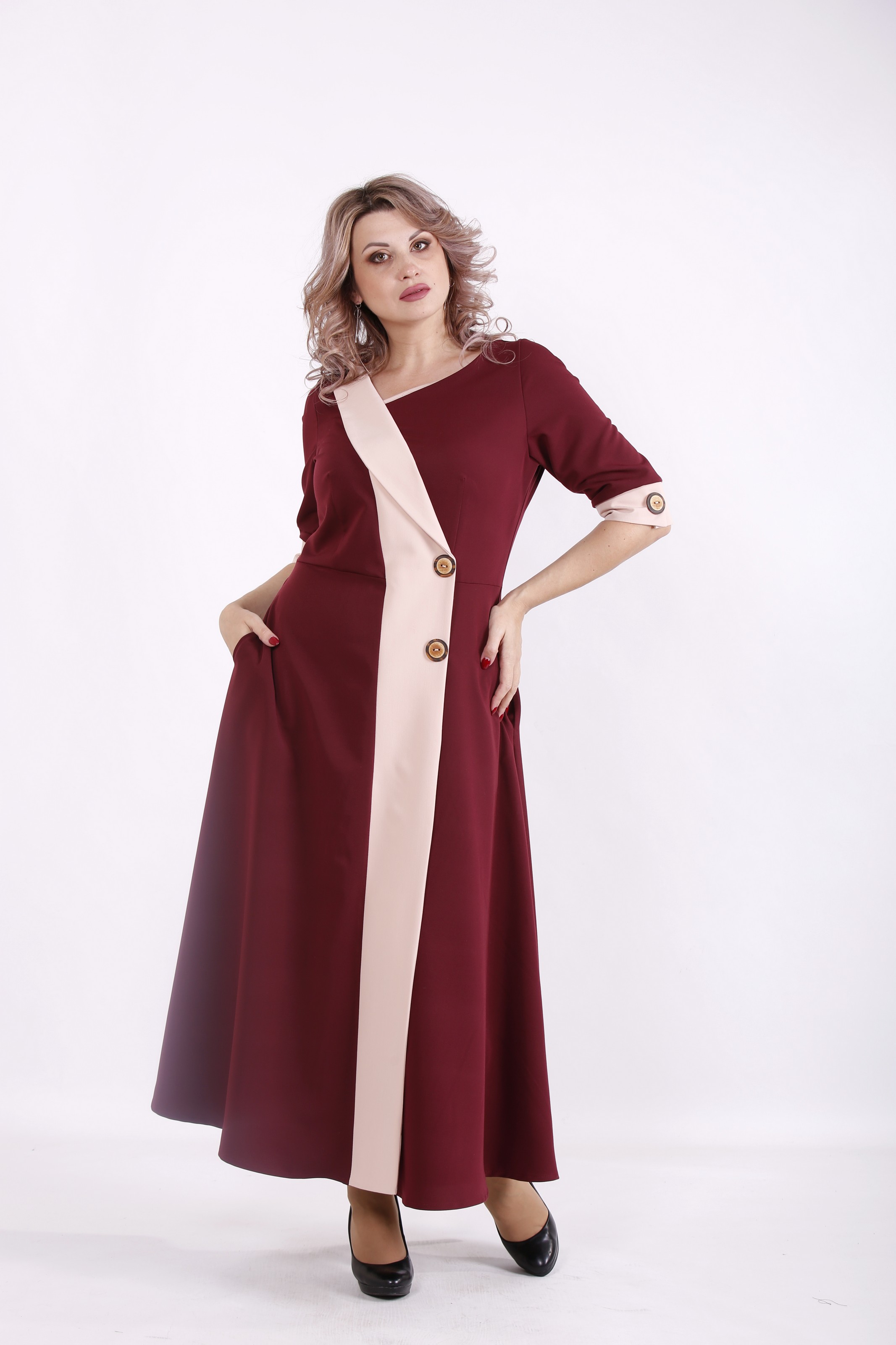 

Платье GARRY-STAR 01571-3  Бордовый, Платье GARRY-STAR 01571-3 56 Бордовый