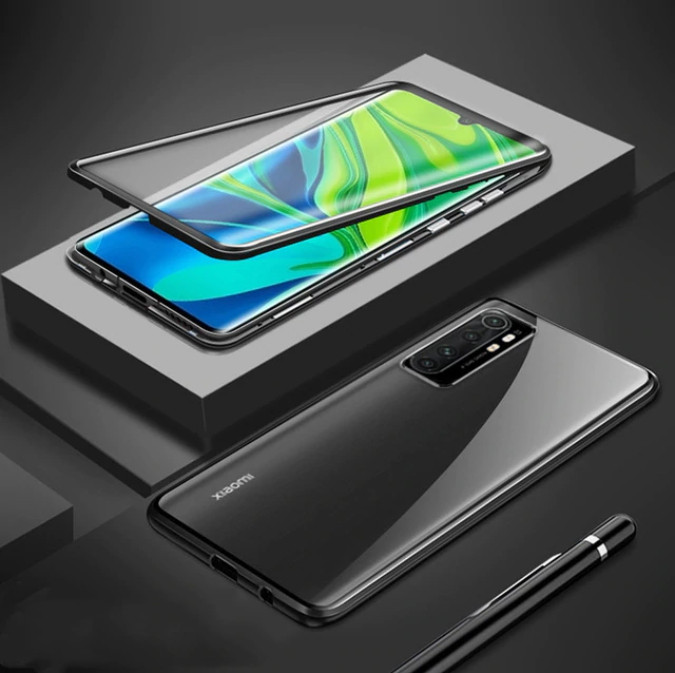 

Магнитный чехол со стеклянной передней и задней панелью для Xiaomi Mi Note 10 Lite
